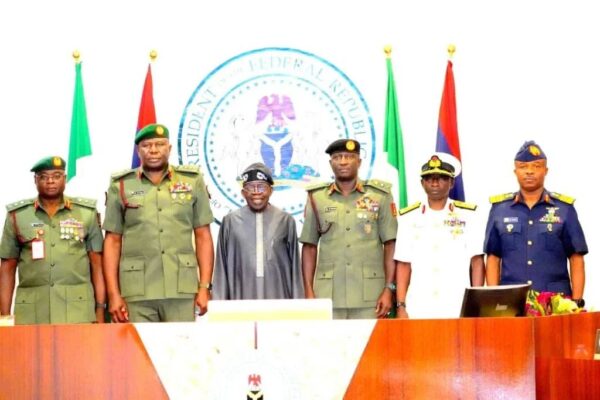 Tinubu Holds Closed-Door Security Meeting With Service Chiefs at State House