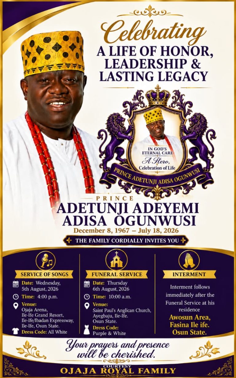 Solemn Day at Ile-Ife as Farewell Programmes for Late Prince Adetunji Ogunwusi Begin